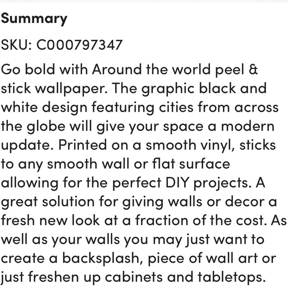 NWOT Peel & Stick wallpaper roll, 30.75 sq ft. - Picture 4 of 13